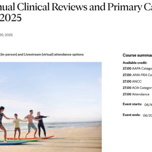 Mayo Clinic 31st Annual Clinical Reviews and Primary Care Update 2025