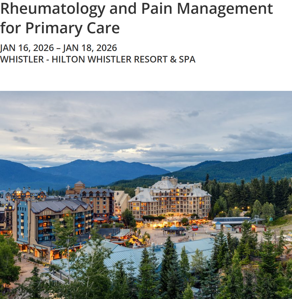 MCE Conferences Rheumatology and Pain Management for Primary Care Jan 16, 2026 - Jan 18, 2026