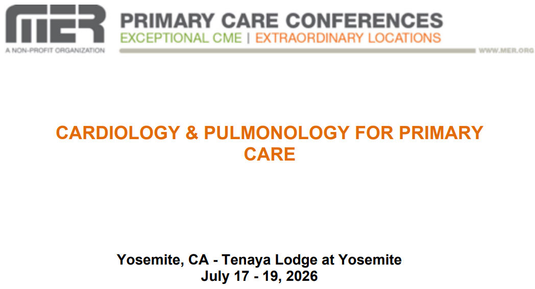 MER Primary Care Conferences Cardiology & Pulmonology for Primary Care Jul 17-19, 2026